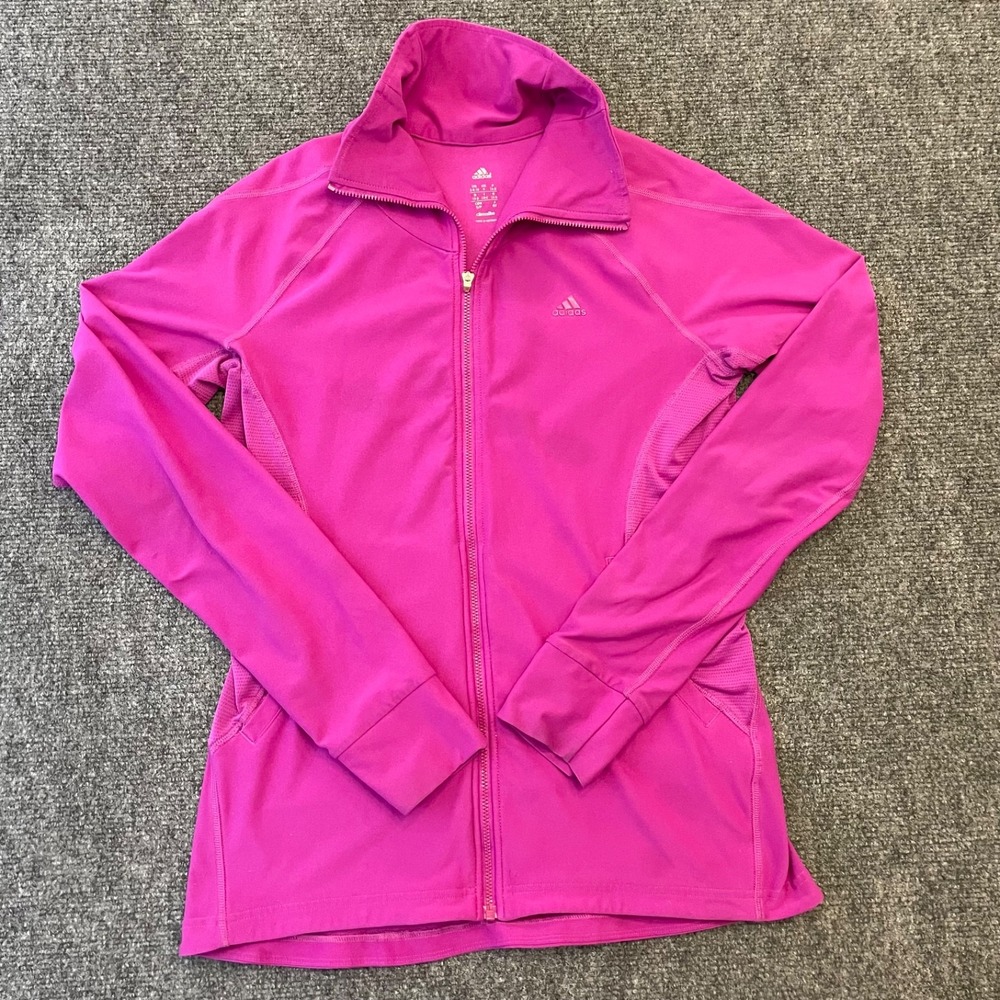 Adidas Climalite Heat Energy Running Women SMALL Full Zip Berry